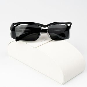NEW Prada PRA25S 1AB5S0 Black Dark Grey Cat Eye Unisex Sunglasses 0PR A25S